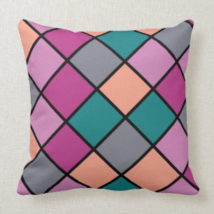 Modern Diagonal Tiles 5 Colors Cushion