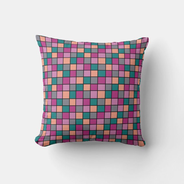 Modern Diagonal Tiles 5 Colors Cushion (Front)