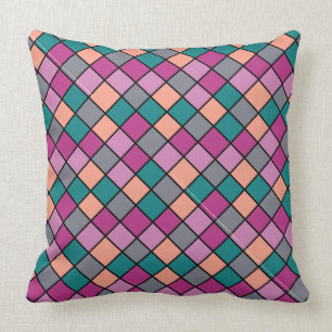 Modern Diagonal Tiles 5 Colors Cushion