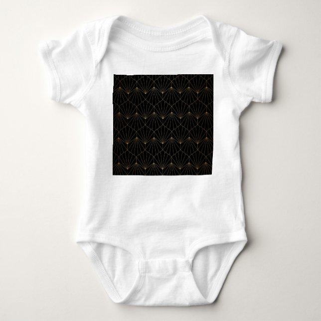 Modern diamond, art deco design baby bodysuit (Front)