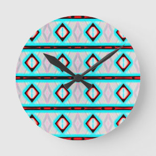 Modern Diamond Geometric Elegant Pattern Modern Round Clock