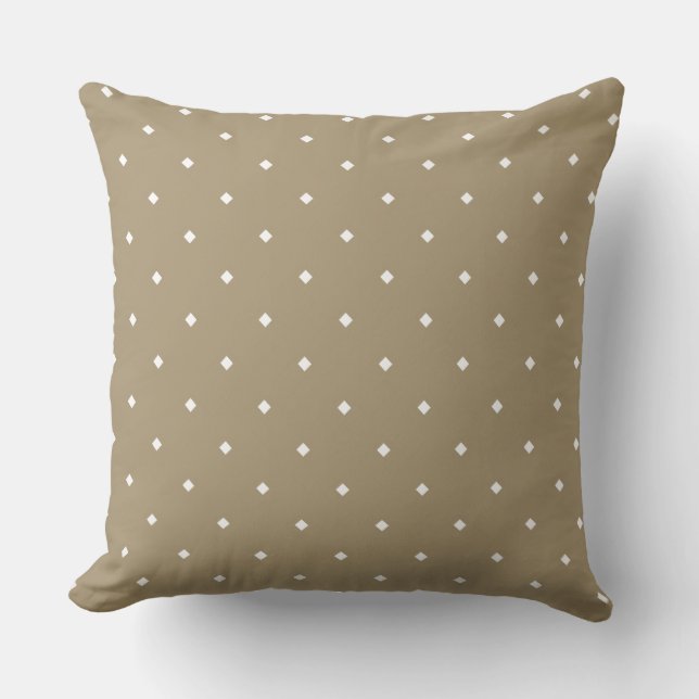 Modern Diamond Geometric Pattern on Beige Cushion (Front)