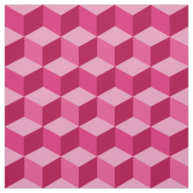 Modern Diamond Grid, Fuchsia and Light Pink Fabric (Swatch)