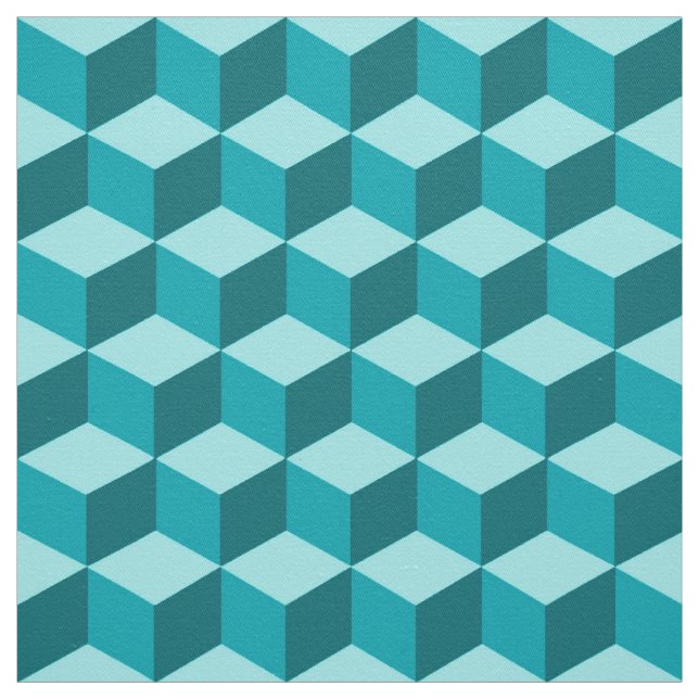 Modern Diamond Grid, Turquoise, Teal and Aqua Fabric (Swatch)