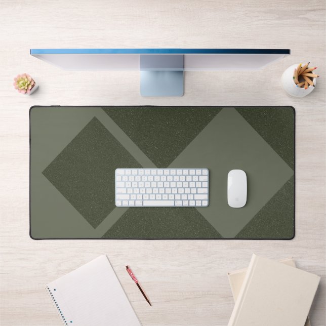 Modern Diamond Moss Green Desk Mat – Customisable (Office 1)