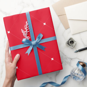 Modern diamond pattern Traditional Christmas red Wrapping Paper