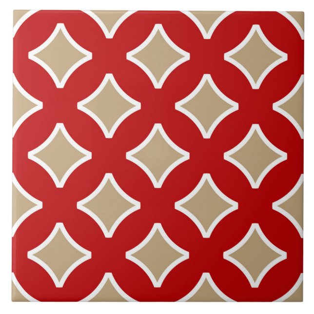 Modern, diamond shape, elegant pattern ceramic tile (Front)