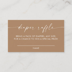 Modern Diaper Raffle Card Baby Shower Game