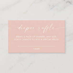 Modern Diaper Raffle Card Girl Baby Shower Game