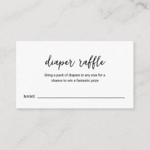 Modern Diaper Raffle Minimal Simple Baby Shower Enclosure Card