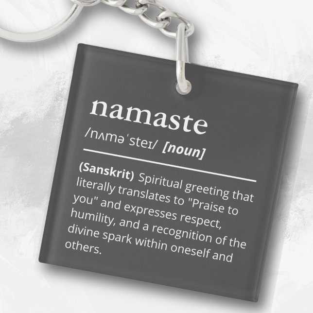 Modern Dicitonary Namaste Yoga Spiritual Black Key Ring (Creator Uploaded)
