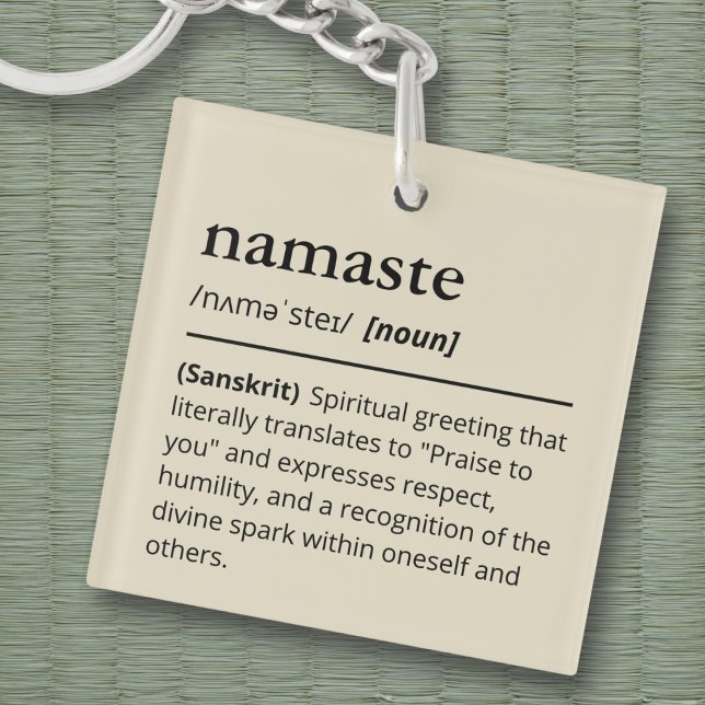 Modern Dictionary Namaste Yoga Neutral Beige Key Ring (Creator Uploaded)