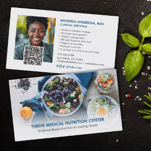Modern Dietician/Nutritionist QR Code Social Media Business Card