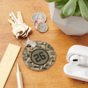 Modern Digital Camo Personalised Number Keychain