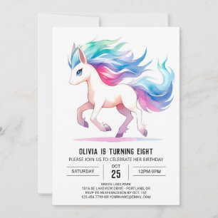 Modern Digital Horse Birthday Invitation