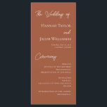 Modern Digital Template Terracotta Wedding Program<br><div class="desc">This terracotta fall wedding ceremony program is perfect for a bohemian style wedding. This trending colour palette is perfect for a late summer or fall wedding. Make this program your own by including your names and all of your wedding ceremony details. Have them printed or choose a digital download to...</div>