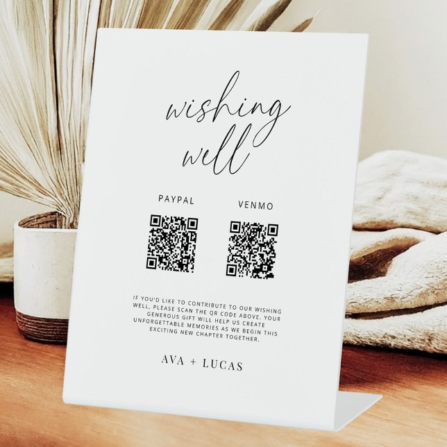 Modern Digital Wishing Well Sign with QR Codes (Creator Uploaded)