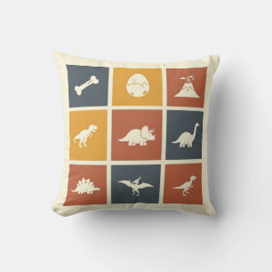 Modern Dinosaur Icon Grid Cushion