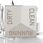 Modern Dishwasher Dirty Clean Running Reversible Magnet<br><div class="desc">Wonderful modern neutral colours. Help keep organised in your home kitchen or office break room. Easy to read dirty,  clean and running dishwasher magnet. Simple to use just reverse the side to correspond with the status of your dishes.</div>