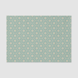 Modern Dismal Turquoise Sand Floral Geometric Tissue Paper