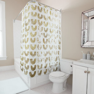 Modern Distressed Gold Pattern - Smiles Shower Curtain