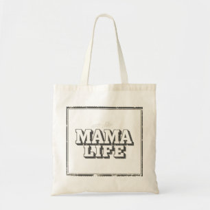 Modern Distressed "Mama Life" Minimalist Mom Gift Tote Bag