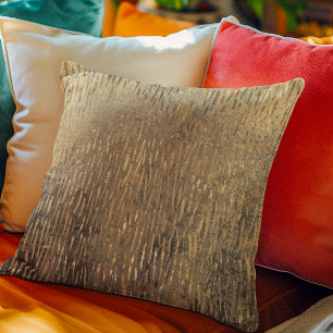 Modern Distressed Metallic Gold Pattern - Rain Cushion