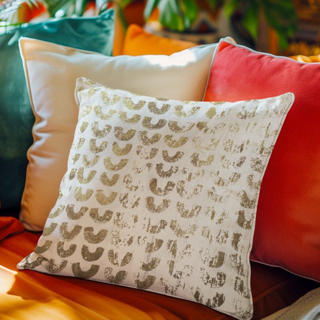 Modern Distressed Metallic Gold Pattern - Smiles Cushion (Creator Uploaded)