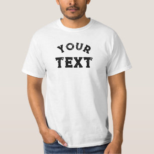 Modern Distressed Text Template Mens Value White T-Shirt