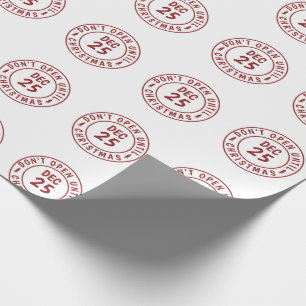 Modern Do NOT Open Until Christmas Stamp Wrapping Paper