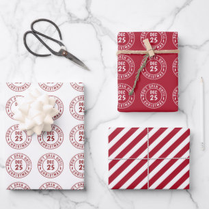 Modern Do NOT Open Until Christmas Stamp Wrapping Paper Sheet