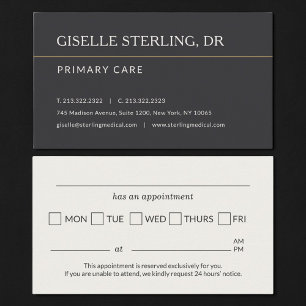 Modern Doctor Office Appointment Reminder Business Card