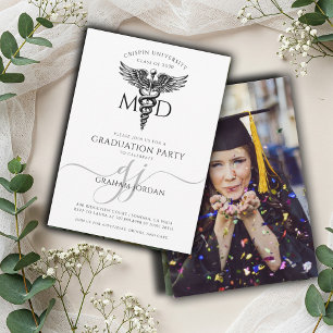 Modern Doctor Photo Graduation Party  Invitation
