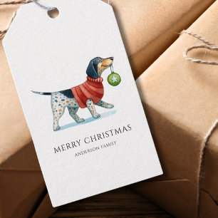 Modern Dog Christmas  Gift Tags