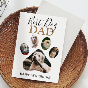 Modern Dog Dad   Photo Collage Holiday Card
