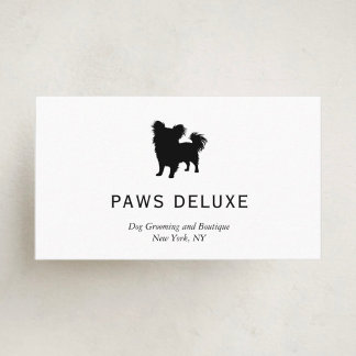 Modern Dog Grooming Silhouette Logo Business Card