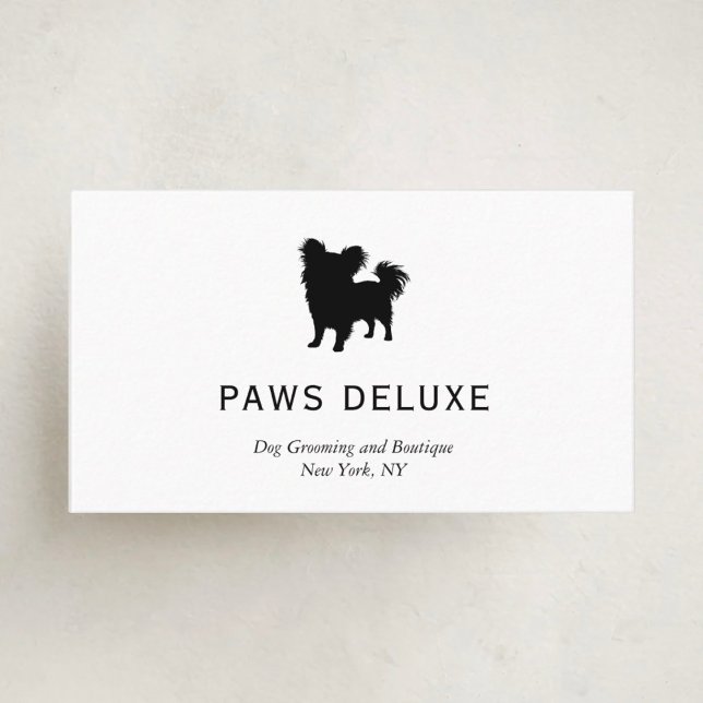 Modern Dog Grooming Silhouette Logo Business Card (Creator Uploaded)