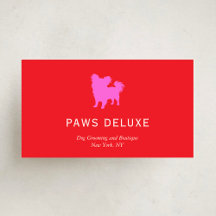 Modern Dog Grooming Silhouette Logo | Red