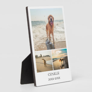 Modern Dog Keepsake Personalized Pet Collage Photo Plaque