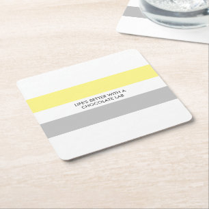 Modern Dog Lover Fun Quote Square Paper Coaster