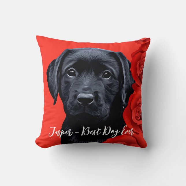 Modern Dog Lover Personalised 2 Pet Photo Cushion (Front)