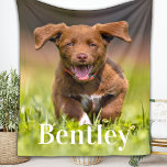 Modern Dog Lover Personalized Puppy Pet Photo Fleece Blanket<br><div class="desc">Celebrate your best friend with a personalized pet photo blanket . Customize with your own photo, and name . Perfect gift for a dog lover friend, pet loss, even for sisters, best friends, or grandparents. COPYRIGHT © 2022 Judy Burrows, Black Dog Art - All Rights Reserved. Modern Dog Lover Personalized...</div>