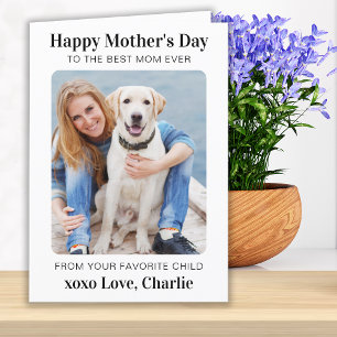 Modern Dog Mum Custom Pet Photo Personalised Holiday Card