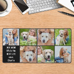 Modern Dog Mum Life Custom 7 Photo Collage Desk Mat<br><div class="desc">This desk mat features a customisable photo collage with six pictures of your choice, perfect for showcasing your best friend, pets, family or kids. The modern and cute design is ideal for dog moms, grandparents and friends, or anyone looking for a fun desk accessory. It's a great addition to any...</div>