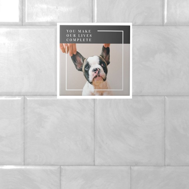 Modern Dog Photo | Dog Quote  Ceramic Tile (Creator Uploaded)