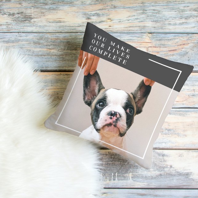 Modern Dog Photo | Dog Quote  Cushion (Creator Uploaded)