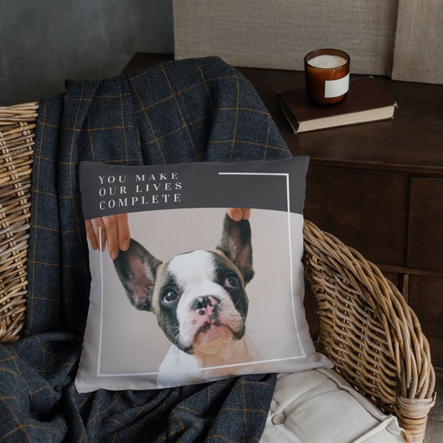 Modern Dog Photo | Dog Quote  Cushion (Creator Uploaded)