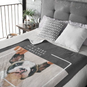 Modern Dog Photo Dog Quote Fleece Blanket