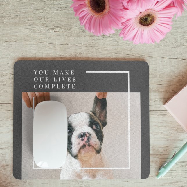 Modern Dog Photo | Dog Quote  Mouse Pad (Creator Uploaded)