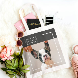 Modern Dog Photo   Dog Quote  Tote Bag